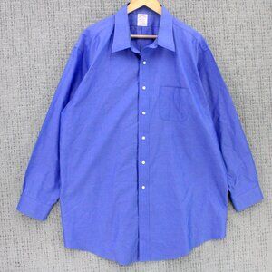 Brook Brothers Shirt Mens Size 18-34 Blue Button Down Madison Style Long Sleeve